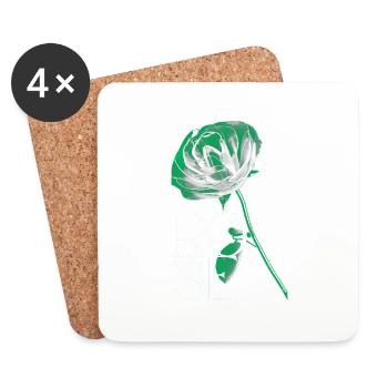 Rose - Untersetzer (4er-Set) - Weiß - Vorne