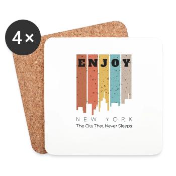 New York The City That Never Sleeps - Untersetzer (4er-Set) - Weiß - Vorne