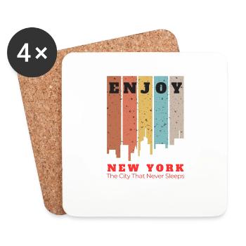 New York The City That Never Sleeps - Untersetzer (4er-Set) - Weiß - Vorne