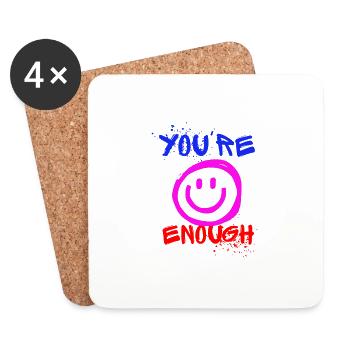 You're Enough Graffiti - Untersetzer (4er-Set) - Weiß - Vorne