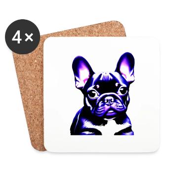 Chiens Chien bouledogue Français Chien Propriétaire - Dessous de verre (lot de 4) - blanc - Devant