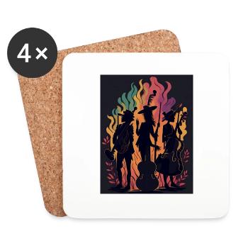 La flamme musicale - Dessous de verre (lot de 4) - blanc - Devant