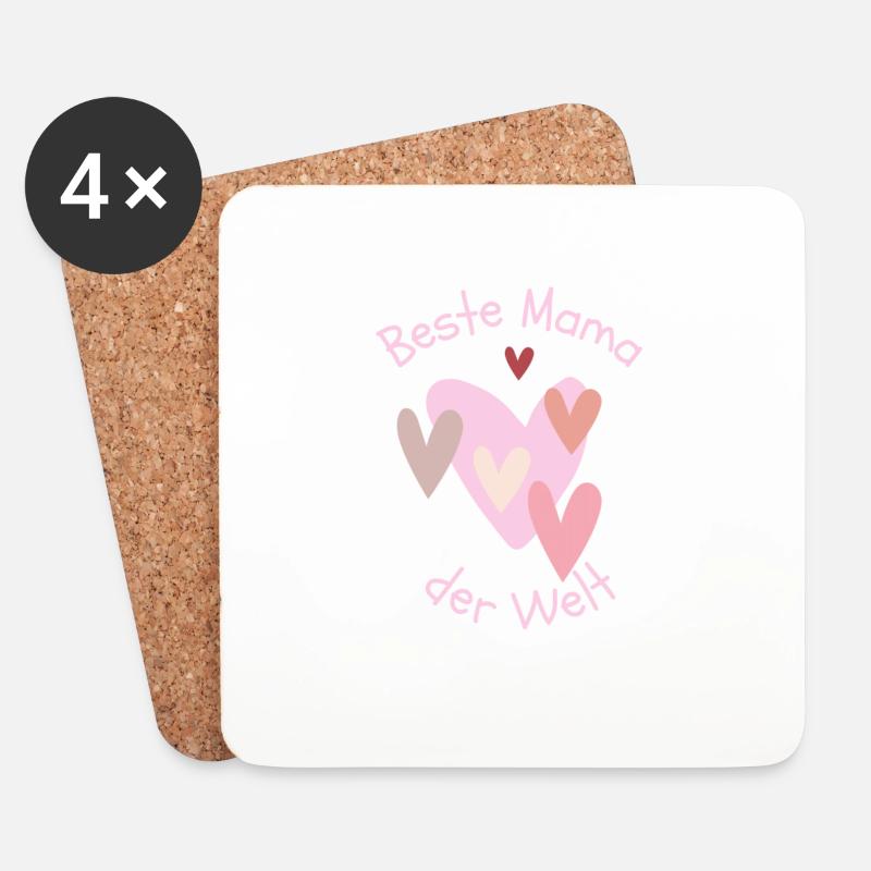Beste Mama der Welt - Untersetzer (4er-Set) - Weiß