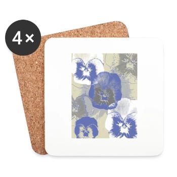 Pensées 2 - Dessous de verre (lot de 4) - blanc - Devant