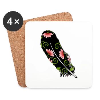 Feather - Coasters (set of 4) - white - Front