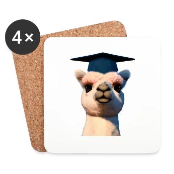 Bachelor's degree Graduate Alpaca School-leaving certificate - Coasters (set of 4) - white - Front