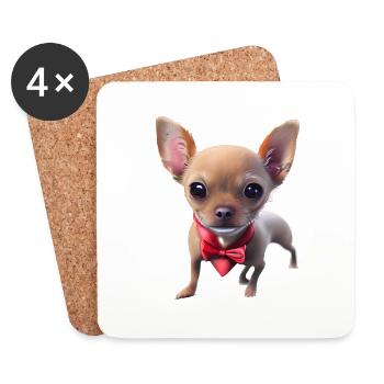 Chihuahua Dog Propriétaire Chihuahua Puppy Dogs - Dessous de verre (lot de 4) - blanc - Devant