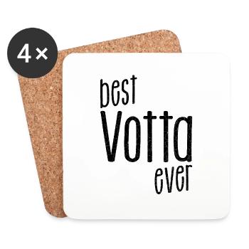 best Votter ever, bester Papa aller Zeiten Dialekt - Untersetzer (4er-Set) - Weiß - Vorne