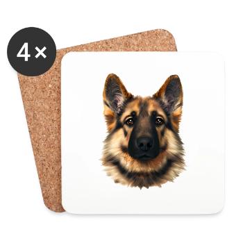 Chiot Berger Allemand Propriétaire Chien - Dessous de verre (lot de 4) - blanc - Devant