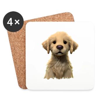 Hunde Hundewelpe Golden Retriever Hundebesitzer - Untersetzer (4er-Set) - Weiß - Vorne