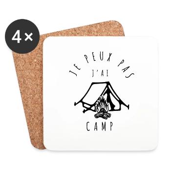 Je peux pas, j'ai camp - CAMP - Dessous de verre (lot de 4) - blanc - Devant