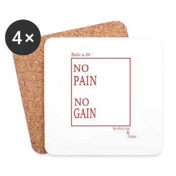 NO PAIN NO GAIN - Coasters (set of 4) - white - Front