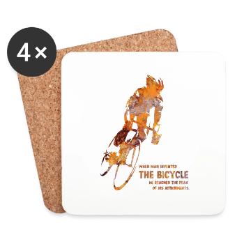 Le motard - Dessous de verre (lot de 4) - blanc - Devant