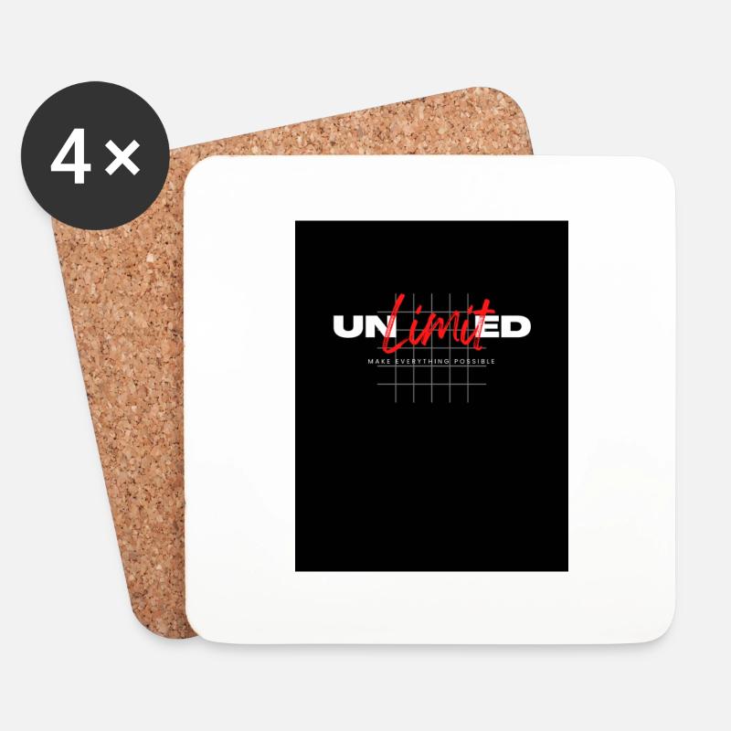 Unlimited Schriftzug, modern - Untersetzer (4er-Set) - Weiß
