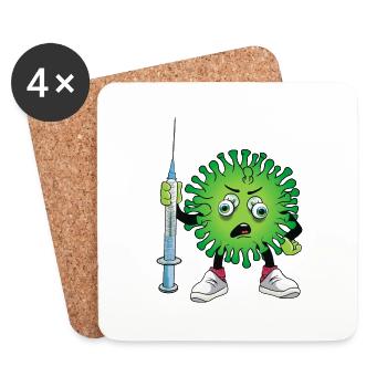 Virus mit Spritze - Untersetzer (4er-Set) - Weiß - Vorne