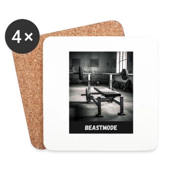 bench press Fitness Bodybuilding Gymwear Style - Untersetzer (4er-Set) - Weiß - Vorne