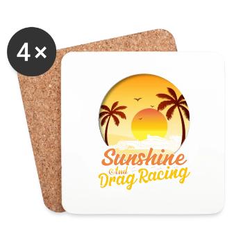 Sunshine And Drag Racing Drag Racer Muscle Car - Untersetzer (4er-Set) - Weiß - Vorne
