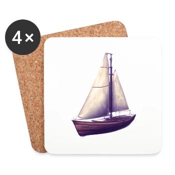 Sailing Sailing Ship Sailboat Sailing Sailing Sailor - Coasters (set of 4) - white - Front