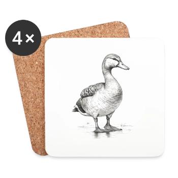 Duck Vintage - Coasters (set of 4) - white - Front