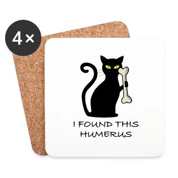 I found this humerus | funny cat - Coasters (set of 4) - white - Front
