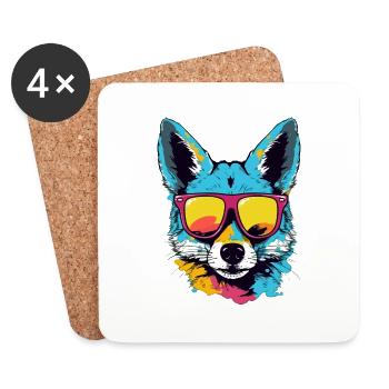 Blue the Jackal - Coasters (set of 4) - white - Front