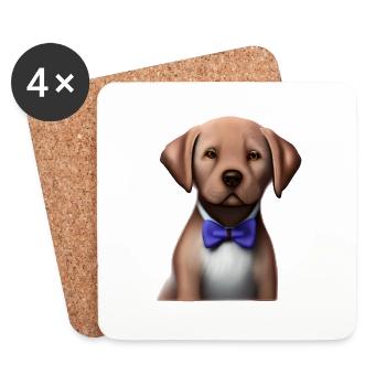 Labrador Retriever Labrador Propriétaire Chiot - Dessous de verre (lot de 4) - blanc - Devant
