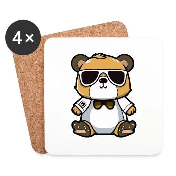 Eric the Bear - Coasters (set of 4) - white - Front