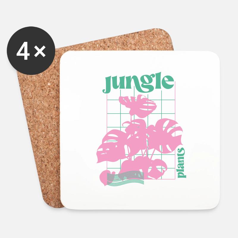 jungle - Untersetzer (4er-Set) - Weiß