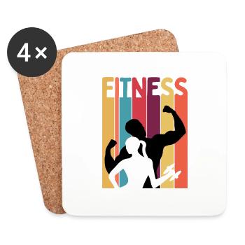 Fitness-Liebhaber - Untersetzer (4er-Set) - Weiß - Vorne