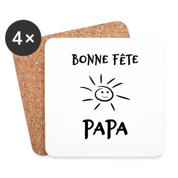 VATERTAG. ALLES GUTE ZUM GEBURTSTAG, PAPA. PAPA. ALLES GUTE ZUM GEBURTSTAG - Untersetzer (4er-Set) - Weiß - Vorne