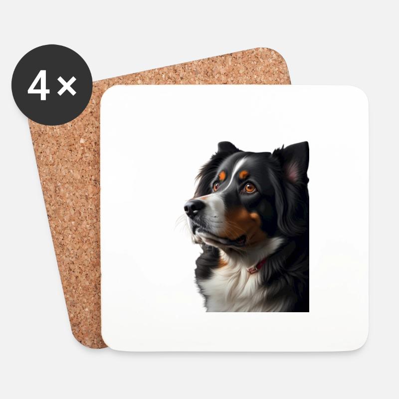 Dog - Untersetzer (4er-Set) - Weiß