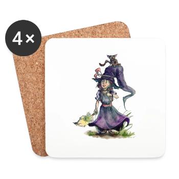 Little Witch - Coasters (set of 4) - white - Front