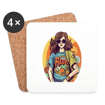 Helen Hippie - Untersetzer (4er-Set) - Weiß - Vorne