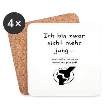 Ich bin zwar nicht mehr jung.... - Untersetzer (4er-Set) - Weiß - Vorne