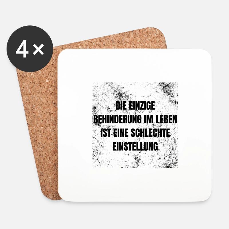 SCHLECHTE EINSTELLUNG - Untersetzer (4er-Set) - Weiß