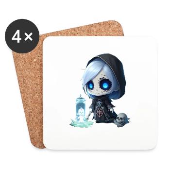 Squelette de sorcier - Dessous de verre (lot de 4) - blanc - Devant