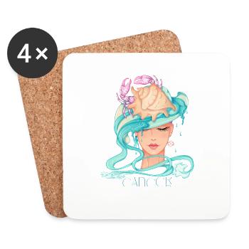Cancer - Coasters (set of 4) - white - Front