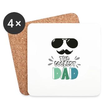 Der coolste Papa - Untersetzer (4er-Set) - Weiß - Vorne