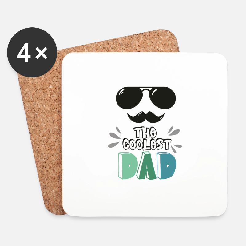 Der coolste Papa - Untersetzer (4er-Set) - Weiß