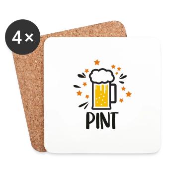 Lustiges Bierliebhaber - Untersetzer (4er-Set) - Weiß - Vorne