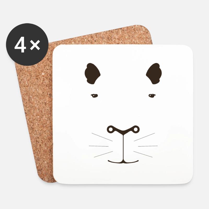 Cabybara Minimalismus - Untersetzer (4er-Set) - Weiß