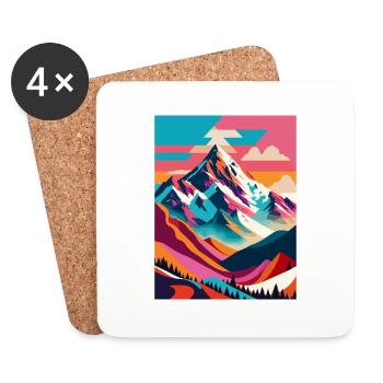 Montagne - Dessous de verre (lot de 4) - blanc - Devant