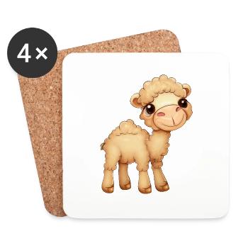 Flauschiges süßes Dromedar - Untersetzer (4er-Set) - Weiß - Vorne