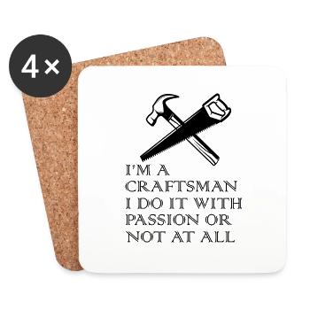 Craftsman Handyman Craft Tool Construction Site - Coasters (set of 4) - white - Front