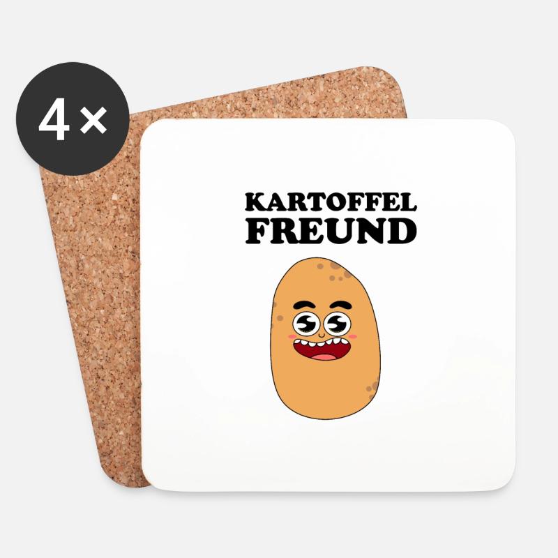 Kartoffel Freund - Untersetzer (4er-Set) - Weiß