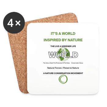 Preserve Nature b - Coasters (set of 4) - white - Front