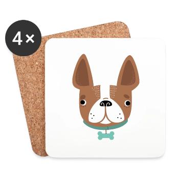 Hund - Untersetzer (4er-Set) - Weiß - Vorne