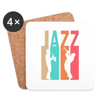 Two Saxophonistes - Jazz Music - Coasters (set of 4) - white - Front