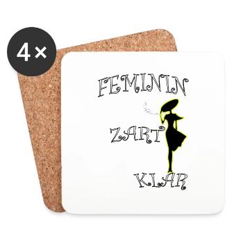 Feminin Zart Klar - Untersetzer (4er-Set) - Weiß - Vorne