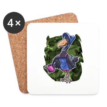 Shoebill Bird Ornithologist Forest I Gift - Coasters (set of 4) - white - Front